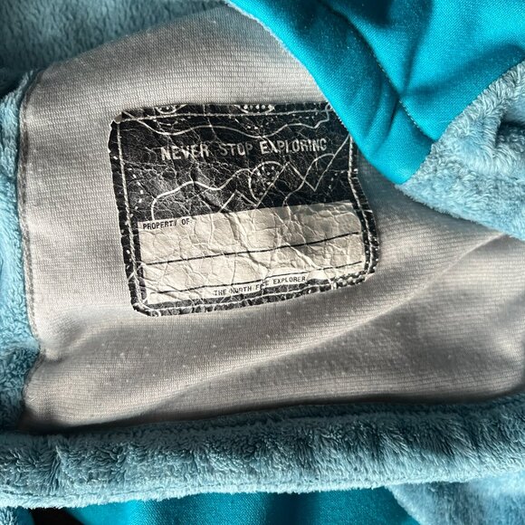 The North Face teal crossover fleece hoodie - Picture 12 of 12